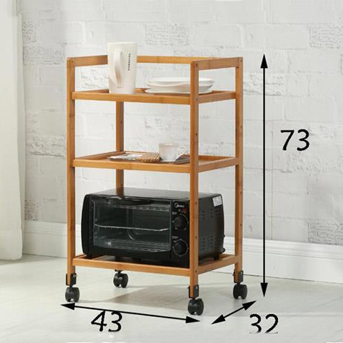 Kitchen Cart Rolling Bamboo Trolley