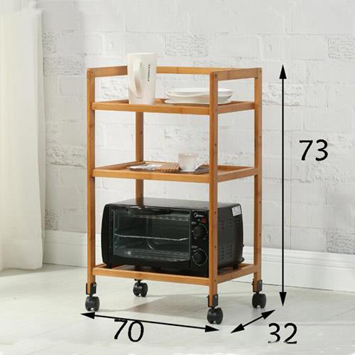 Kitchen Cart Rolling Bamboo Trolley