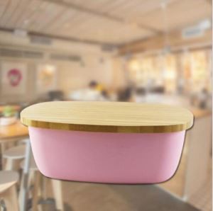 الخيزران الألياف مربع لتخزين المواد الغذائية