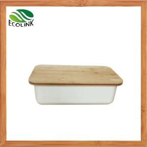 الحديث الخيزران الألياف الخبز بن صندوق تخزين الحاويات مع غطاء الخيزران