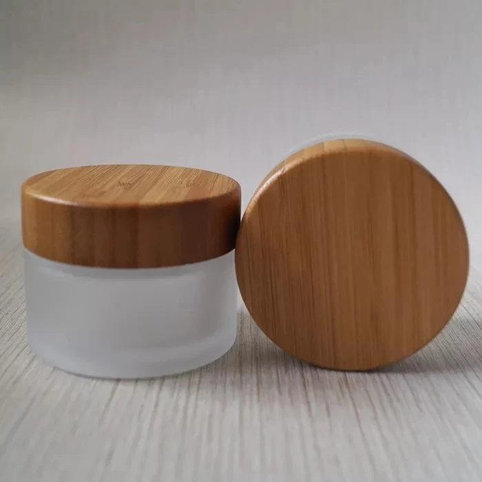 Cosmetic Glass Jar With Bamboo Lid
