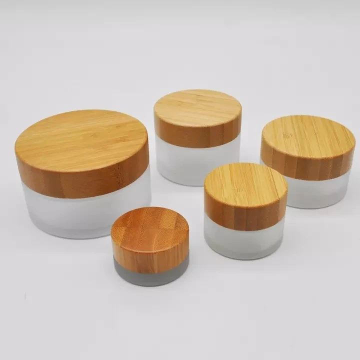 Cosmetic Glass Jar With Bamboo Lid
